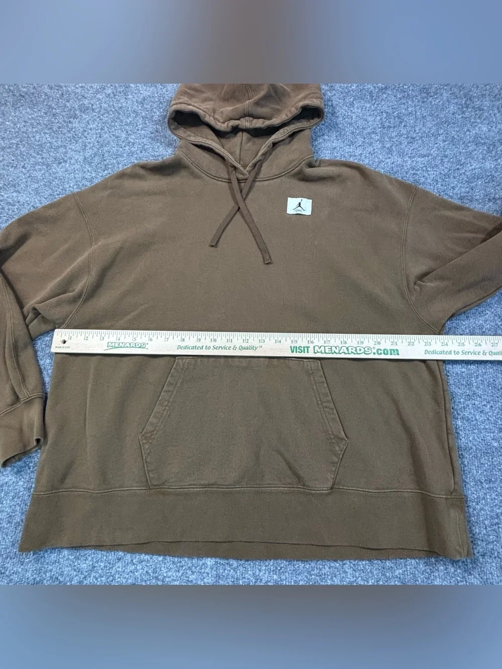 Nike Air Jordan Flight Hoodie Mens Medium Brown Washed Oversized Sweatshirt